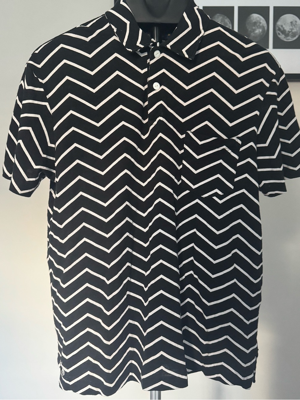 Ralph Lauren Black & White Chevron Polo M
